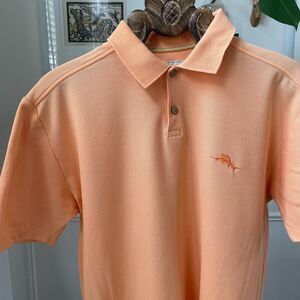 Tommy Bahama Orange Sherbet Polo Golf Shirt L